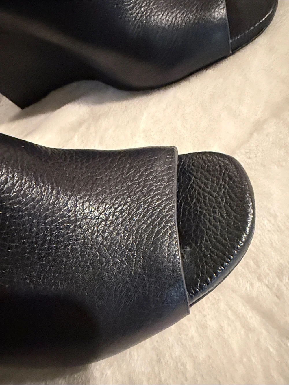 kate spade Black Leather Open-Toe Ankle-Wrap Wedge Sandals